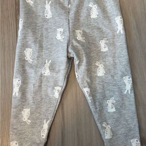 Carter's Gray Leggings with White Bunny Print